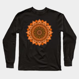 Orange Mandala for Sacral Chakra Zunaria Pattern Long Sleeve T-Shirt